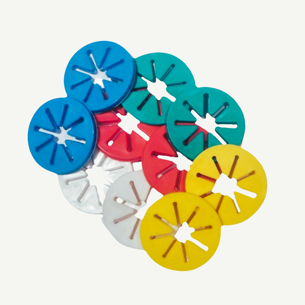 Sokkeholder ringer i fem farger