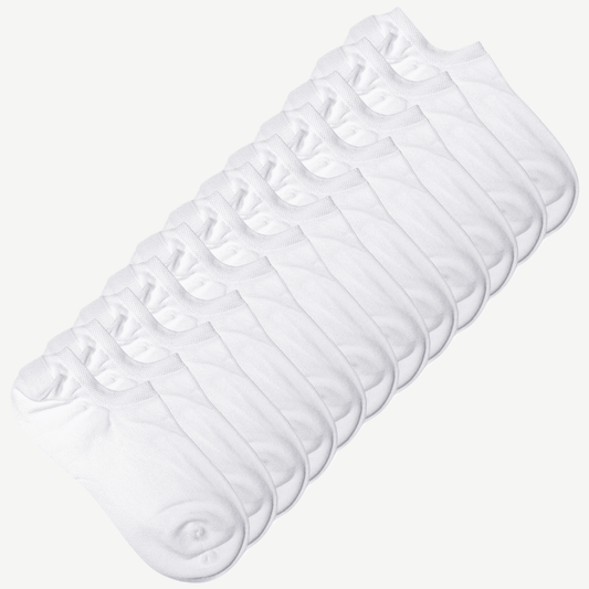 12 pakk hvite ankelsokker