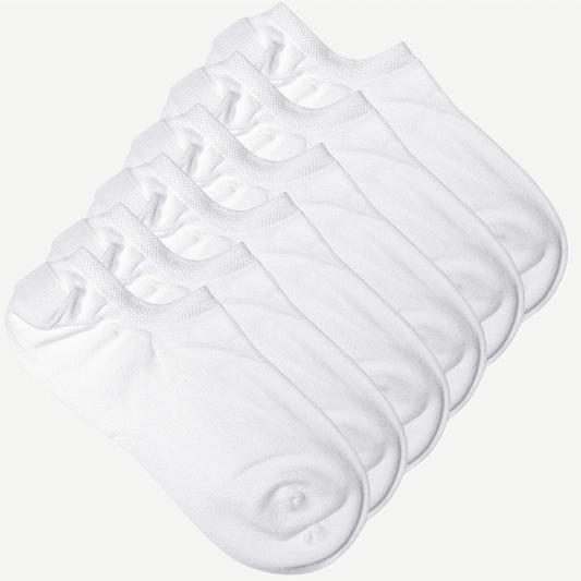 6pk hvite ankelsokker