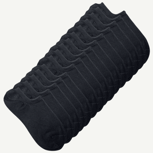 15pk svarte ankelsokker