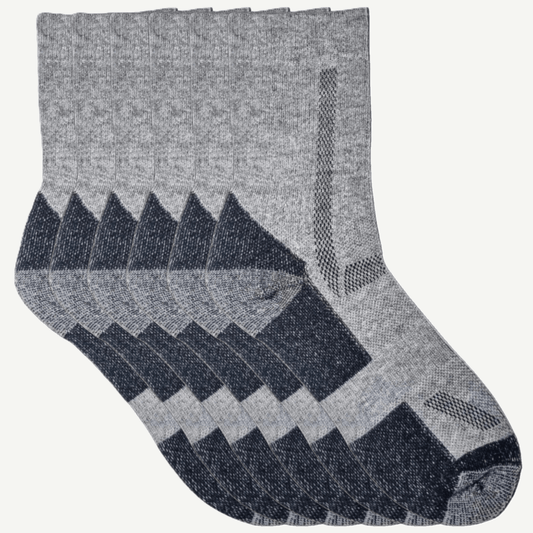 6pk med grå ullsokker i merino