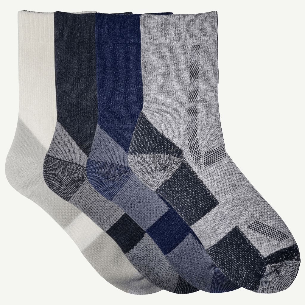 4pk med merinoull sokker i ulike farger