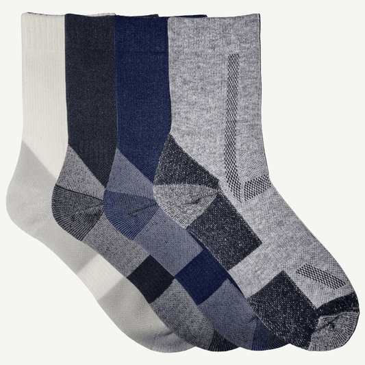 4pk med merinoull sokker i ulike farger