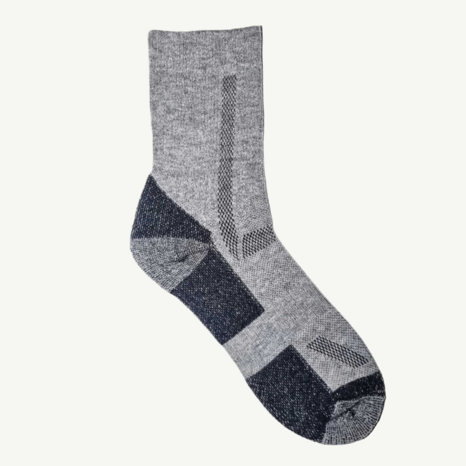 Grå ullsokker i merino 1pk