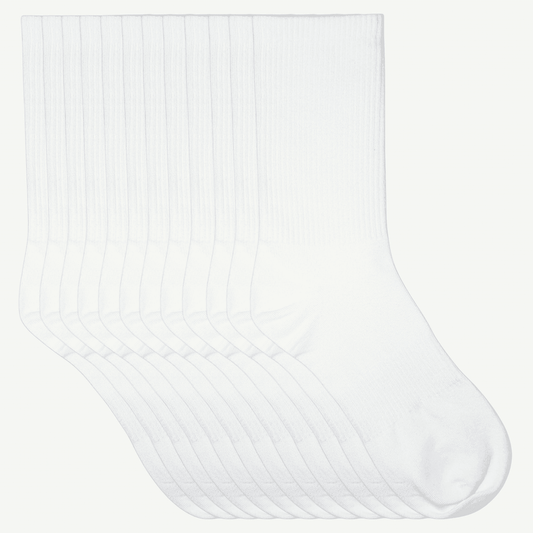 Hvite tennissokker 12 pk