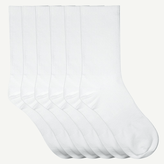 6pk med hvite tennissokker