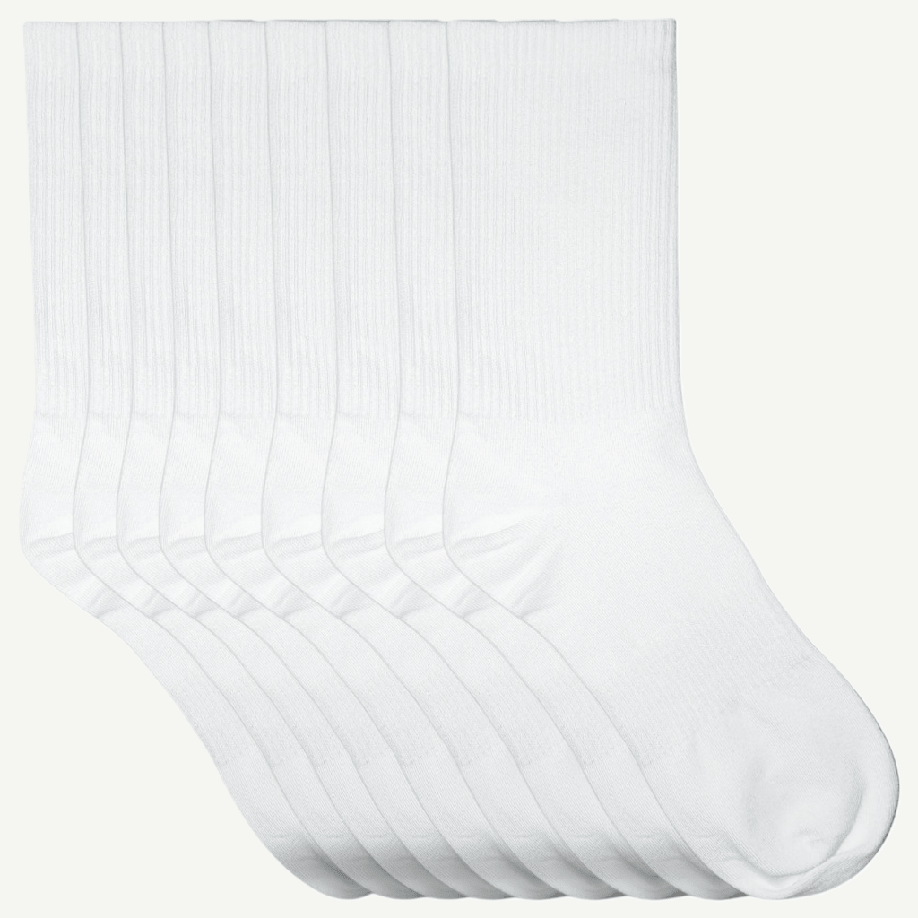 9pk hvite tennissokker