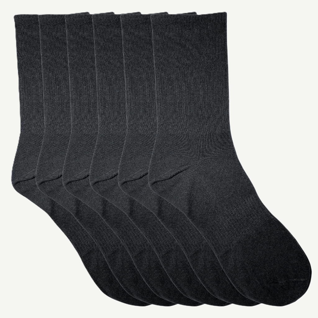 6 pakk svarte tennissokker