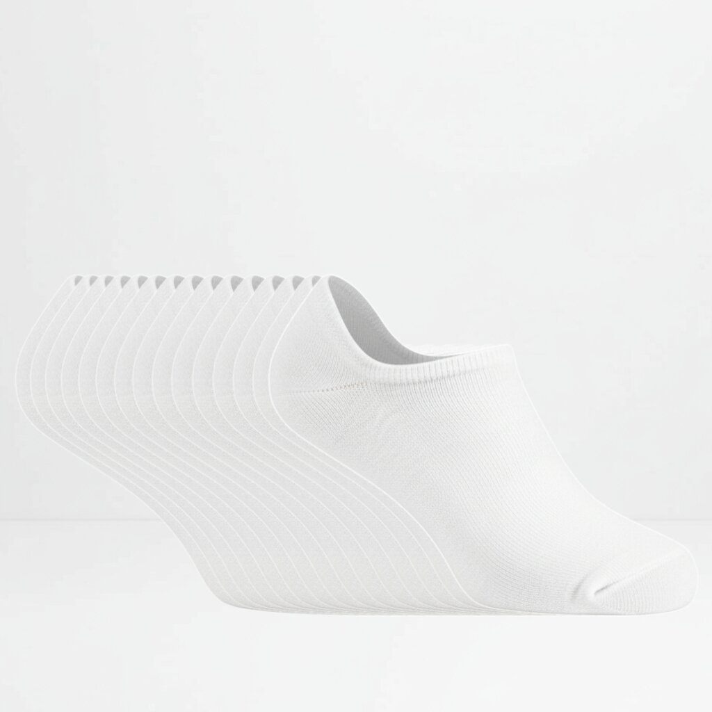 Hvite ankelsokker 15 pakning
