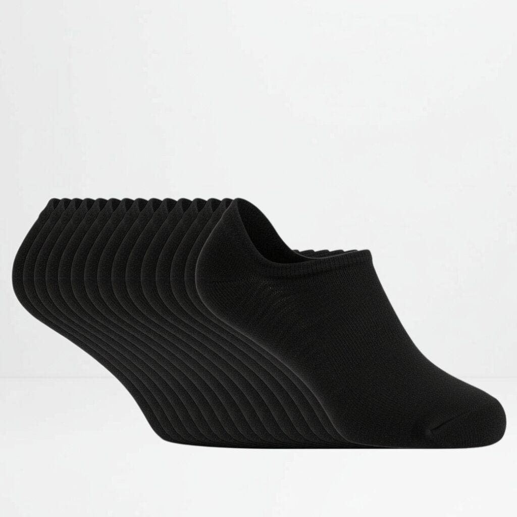 15pk svarte ankelsokker