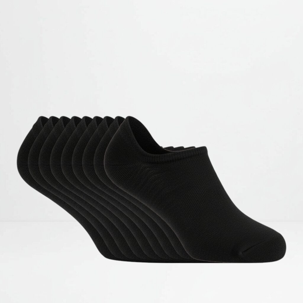 9pk svarte ankelsokker