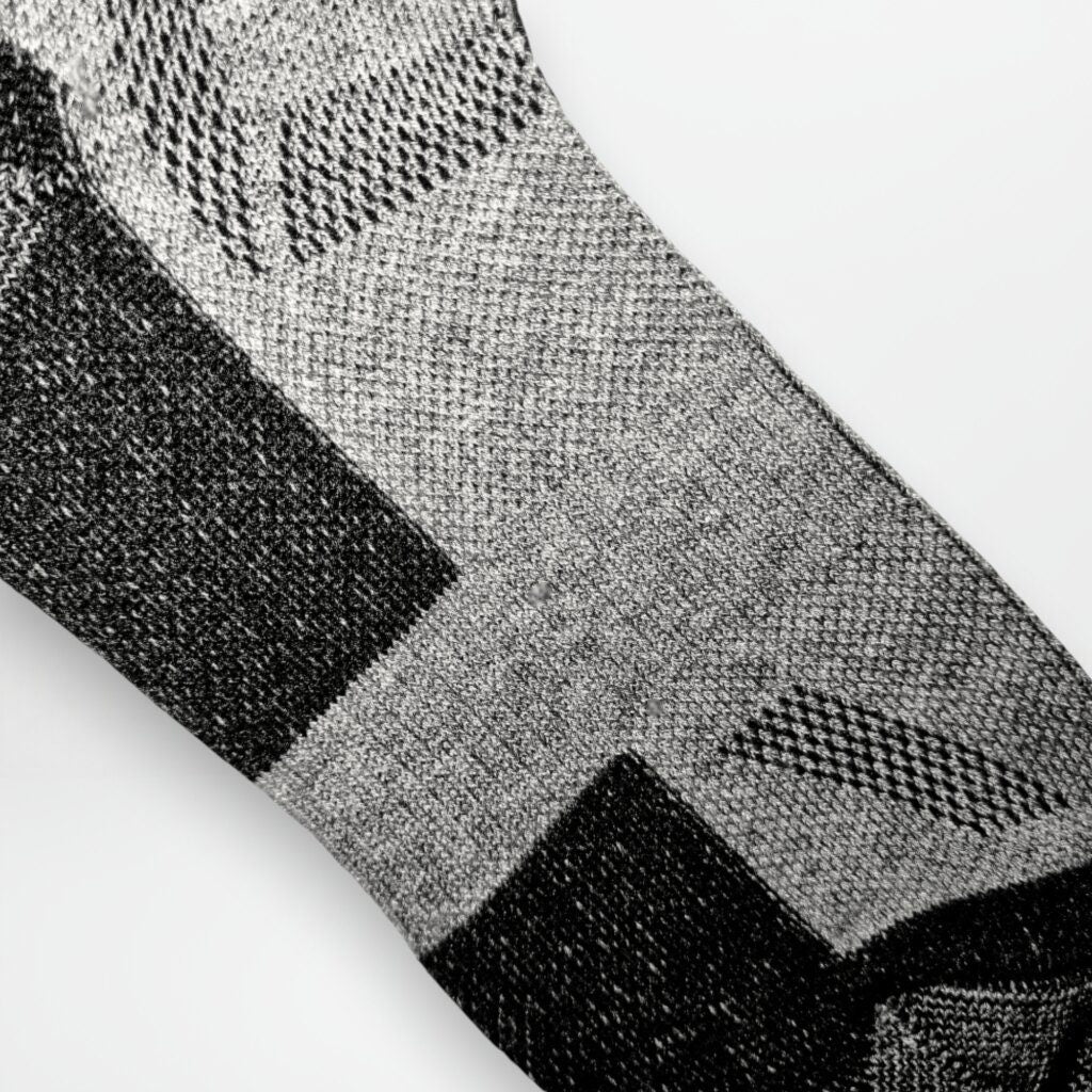 Grå ullsokker detaljer