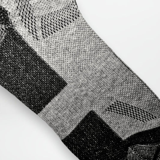 Grå ullsokker detaljer