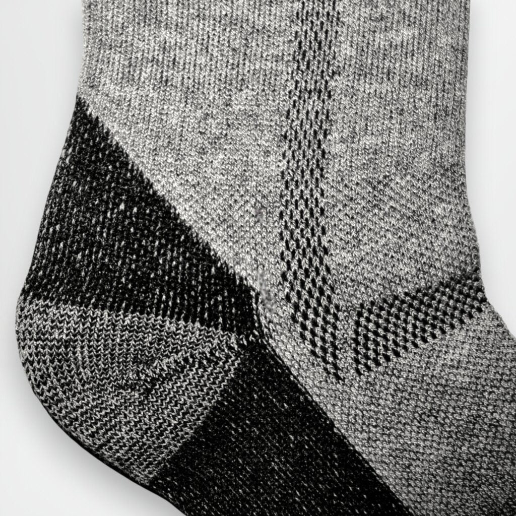 Forsterket hæl grå ullsokker