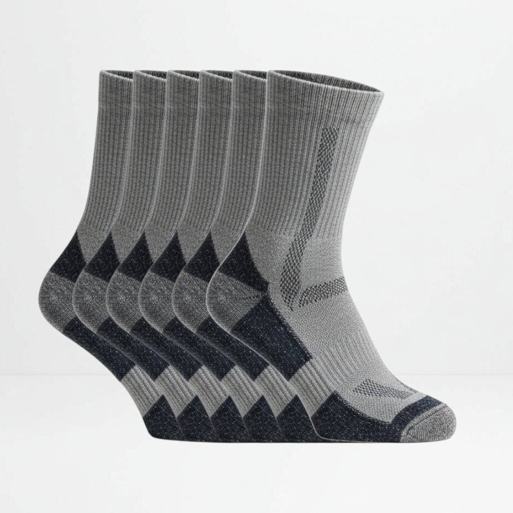6pk grå ullsokker merinoull