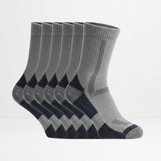 6pk grå ullsokker merinoull