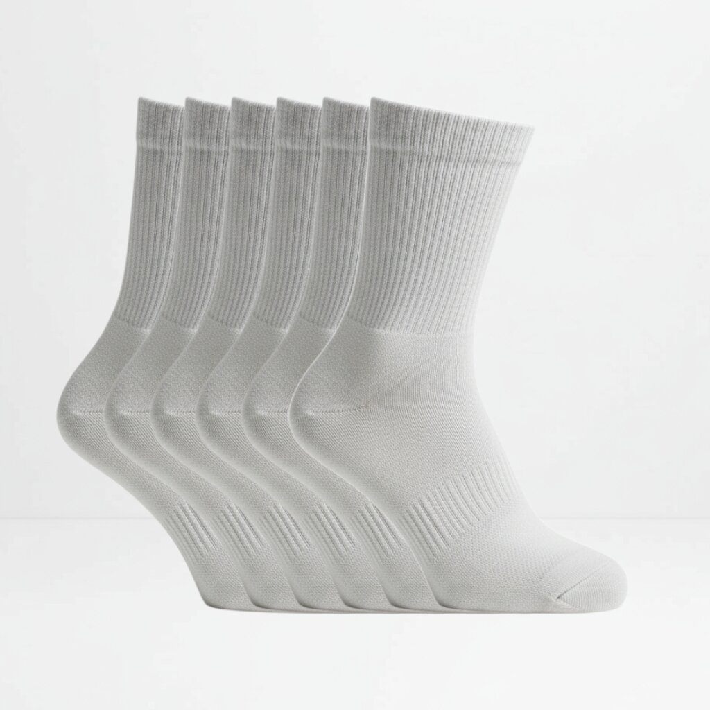 6pk grå tennissokker