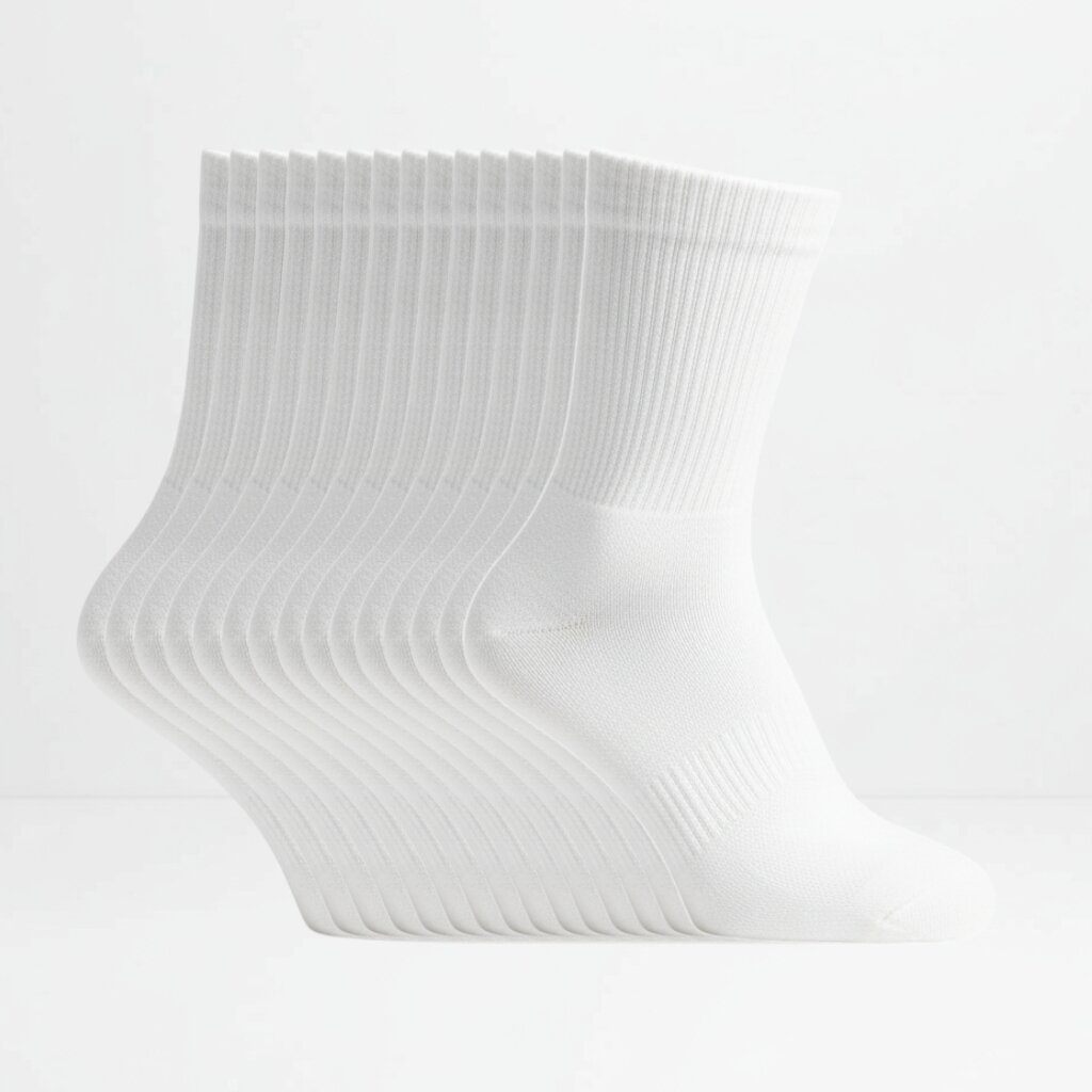 Hvite tennissokker 15 pakning
