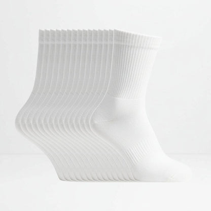 Hvite tennissokker 15 pakning