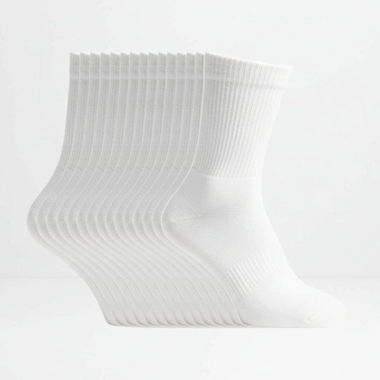Hvite tennissokker 15 pakning