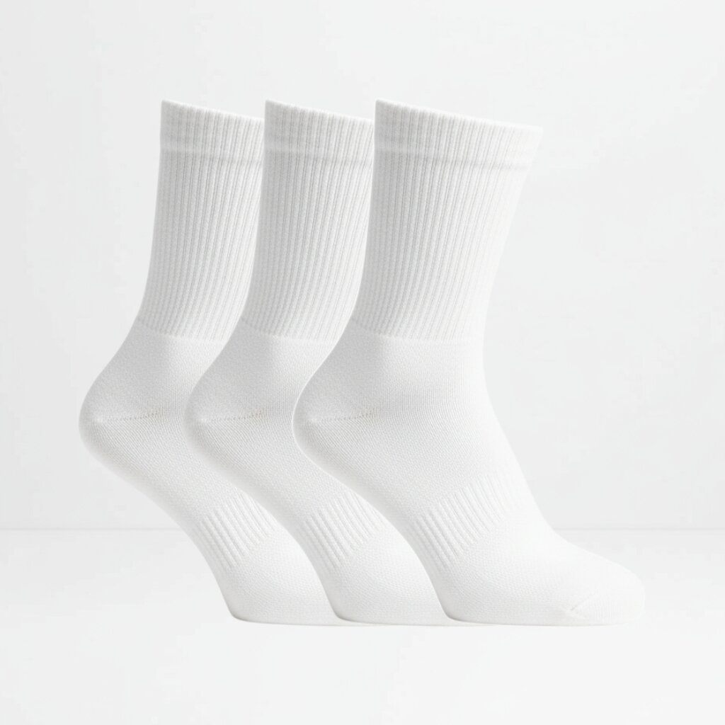 3pk hvite tennissokker