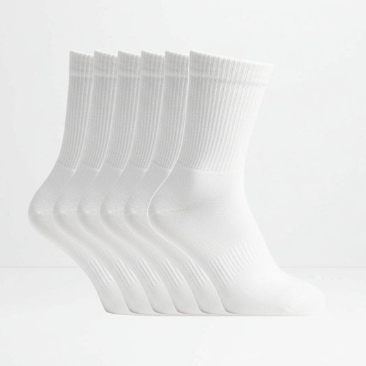 Hvite tennissokker 6pk