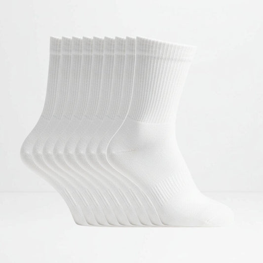 9pk hvite tennissokker