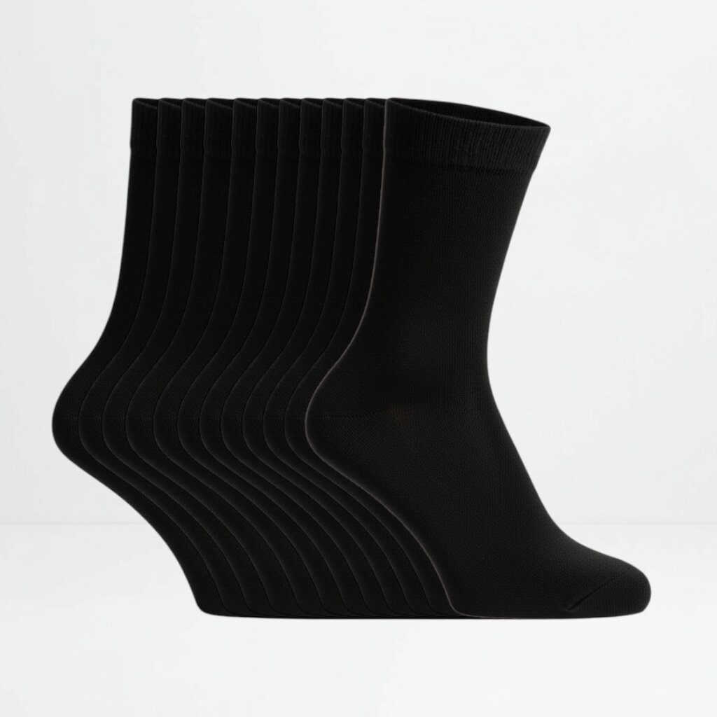 12pk svarte sokker i bomull
