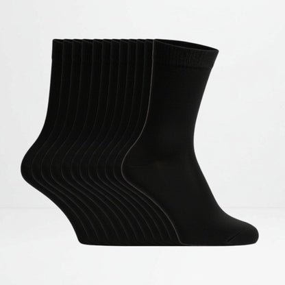 12pk svarte sokker i bomull
