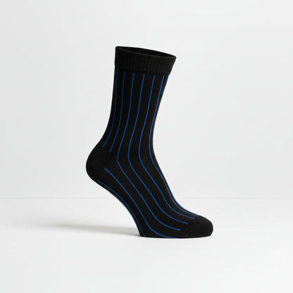 Lange sokker med blå striper
