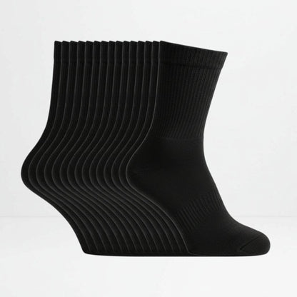 15 pakning svarte tennissokker