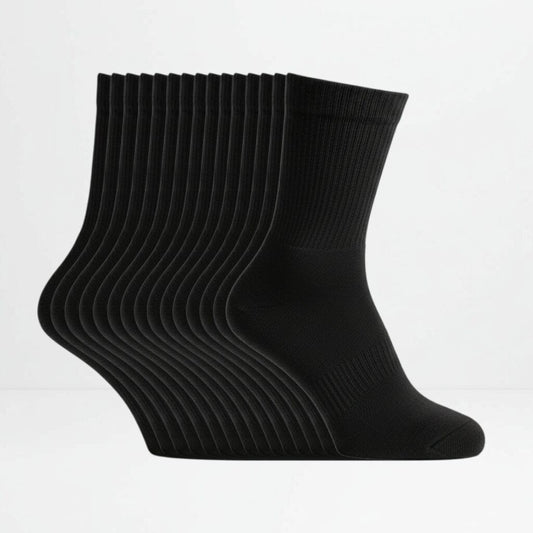 15 pakning svarte tennissokker