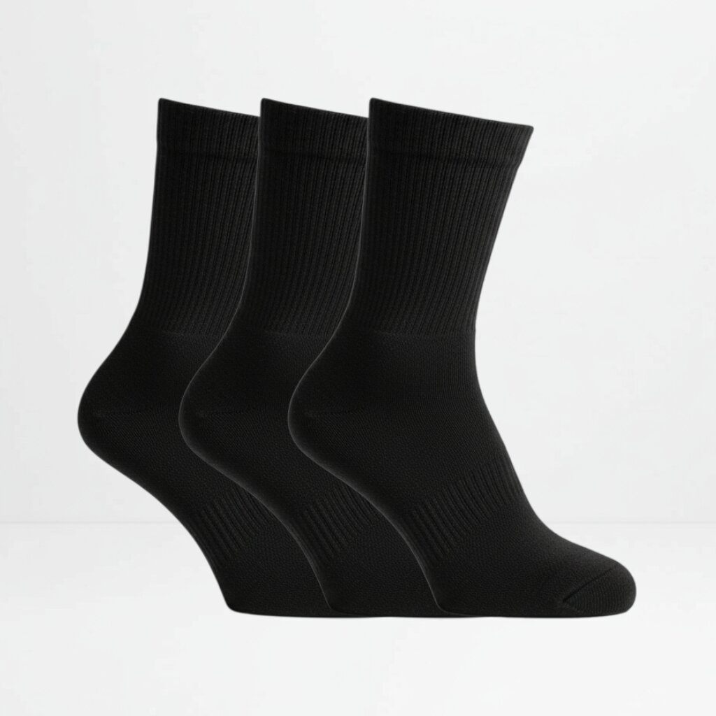 3pk sokker tennis svarte