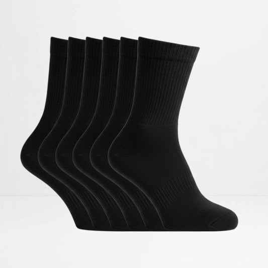 6pk tennissokker svarte