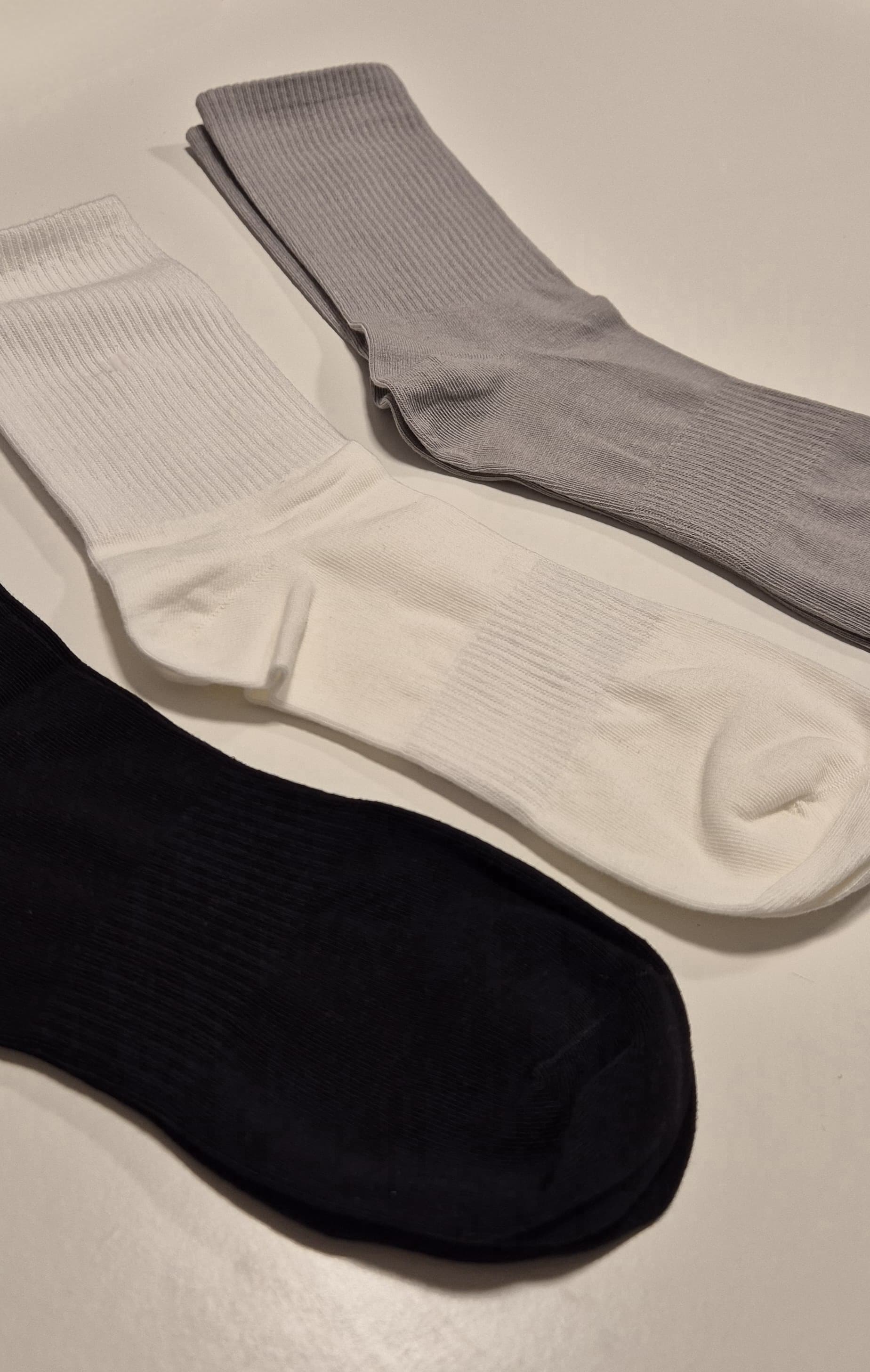 Tennissokker i hvit svart og grå