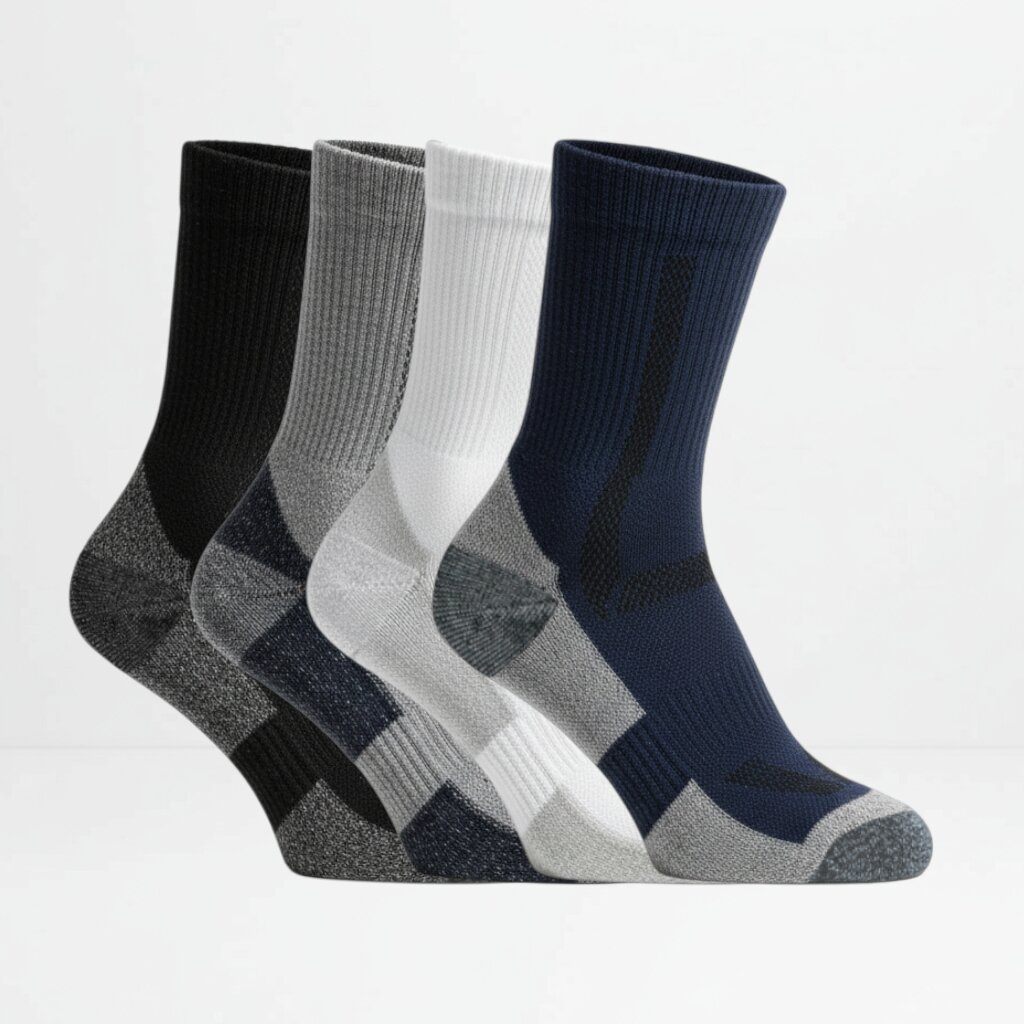 4pk fargede ullsokker merinoull