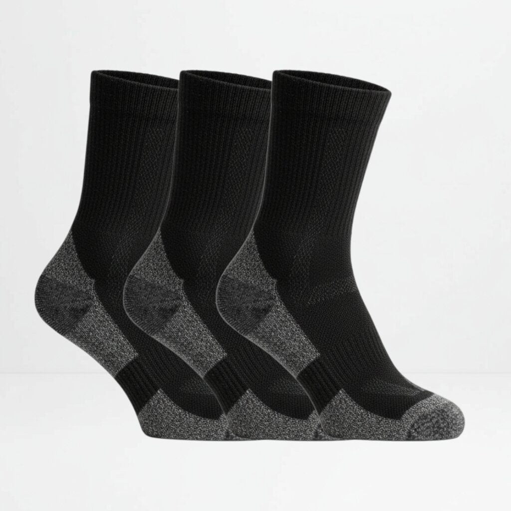 6pk svarte ullsokker merinoull