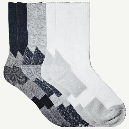 6pk merino ullsokker i tre farger