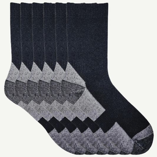 6 stk svarte ullsokker i merinoull