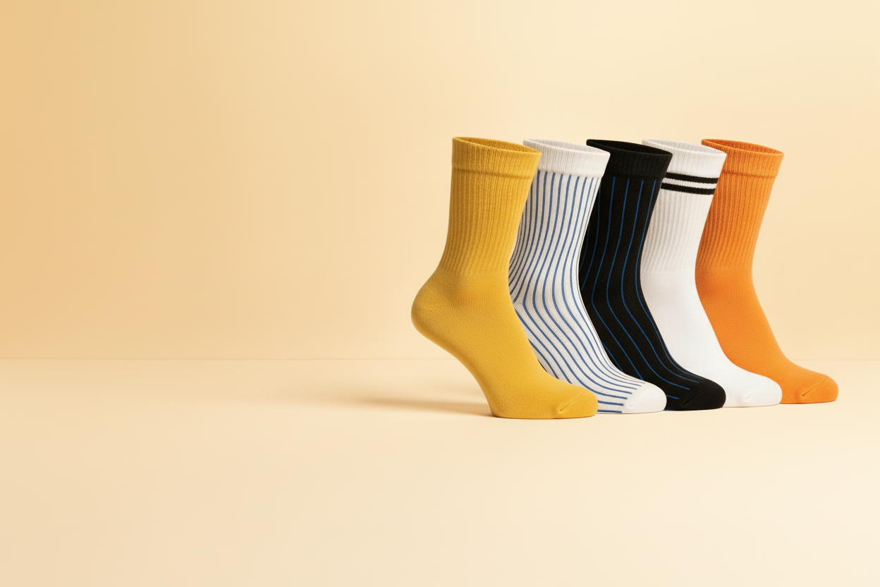 Sokker med gul-oransje gradient