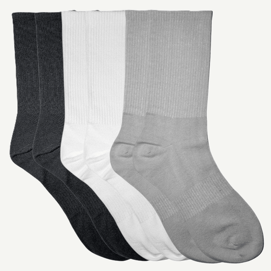 6pk tennissokker i tre farger