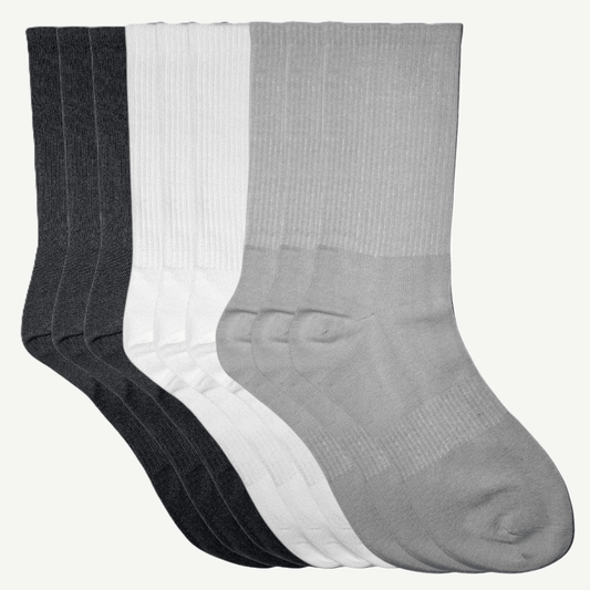 9pk tennissokker i tre farger