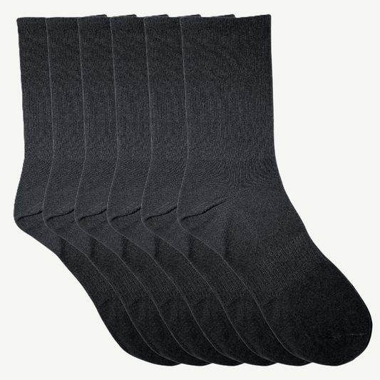 6 pakk svarte tennissokker
